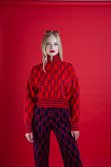 TE LOGO JACQUARD SWEATER (Slightly Cropped Fit)