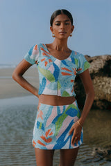 Maya Petal Hand Beaded Top Multi Colour Oceanus X by Poppy