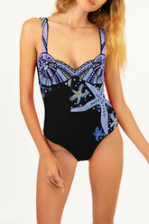 Selene Sea Shell Swimsuit in Black