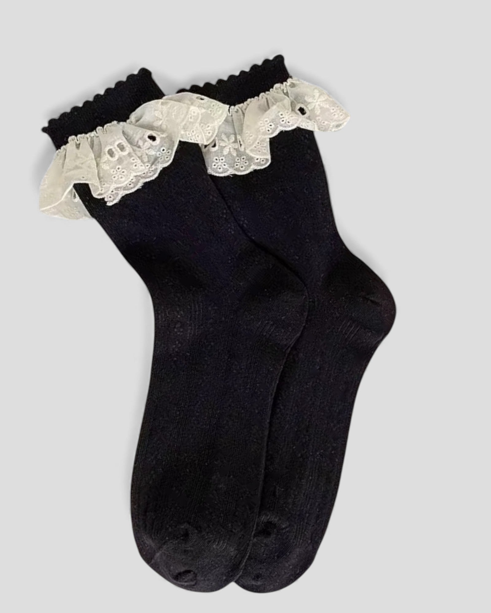 Bobby Lace Frill Trim Cotton Bobby Socks