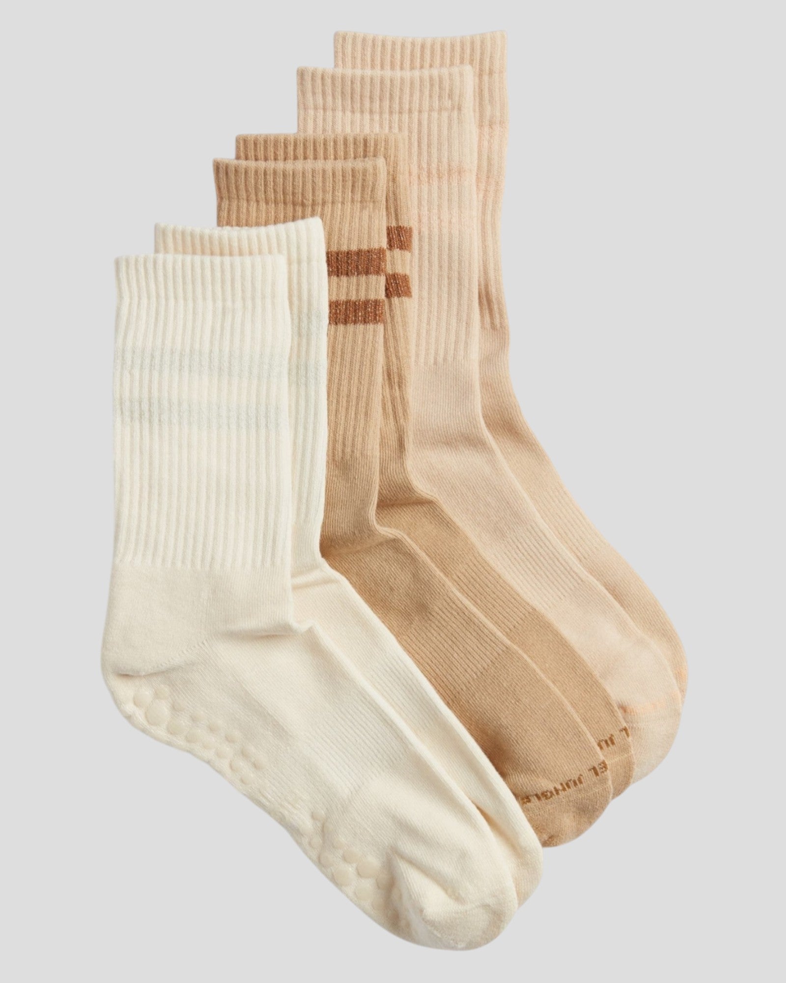 Varsity Pilates Yoga Grip Socks - 3 Pack Iced Coffee