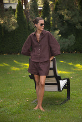 Brown Heavy Linen Shirt Perfect Days