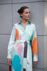 Us Tencel Twill Button-Down Long Shirt Dress