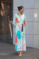 Us Tencel Twill Button-Down Long Shirt Dress