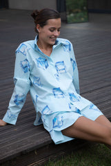 InStyle Cotton Poplin Shorts Ice Cubes