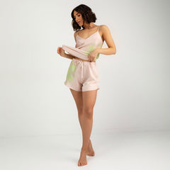 Silk Dreamscape Shorts Pink Flower