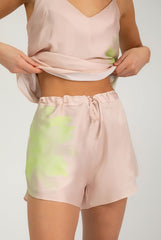Silk Dreamscape Shorts Pink Flower