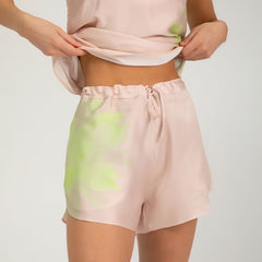 Silk Dreamscape Shorts Pink Flower