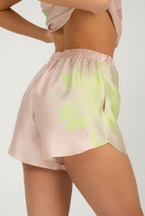 Silk Dreamscape Shorts Pink Flower