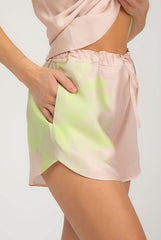 Silk Dreamscape Shorts Pink Flower