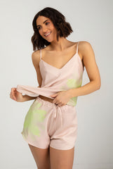 Silk Dreamscape Shorts Pink Flower