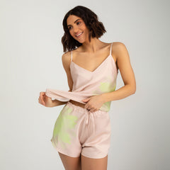 Silk Dreamscape Shorts Pink Flower