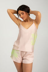 Silk Dreamscape Shorts Pink Flower