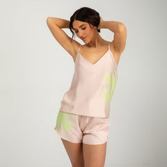 Silk Dreamscape Shorts Pink Flower