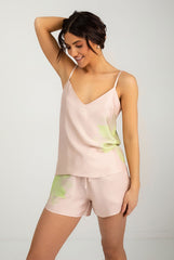 Silk Dreamscape Shorts Pink Flower