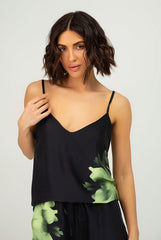 Silk Dreamscape Camisole Black Flower
