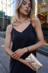 Silk Dreamscape Long Slip Dress Black