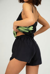 Silk Dreamscape Shorts Black Flower