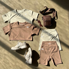 Everyday Cropped T-Shirt in Tan