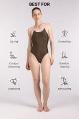 Liberty Racerback Swimsuit ― Coffee / Lilac