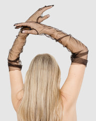 Katherine Ruched Tulle Gloves