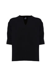 Bohemian v Neck Model Linen Shirt Black