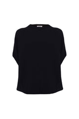 Bohemian Round Neck Bell Sleeve Linen Shirt Black