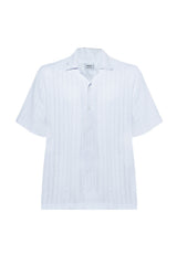 Linen Striped Patterned Shirt - White