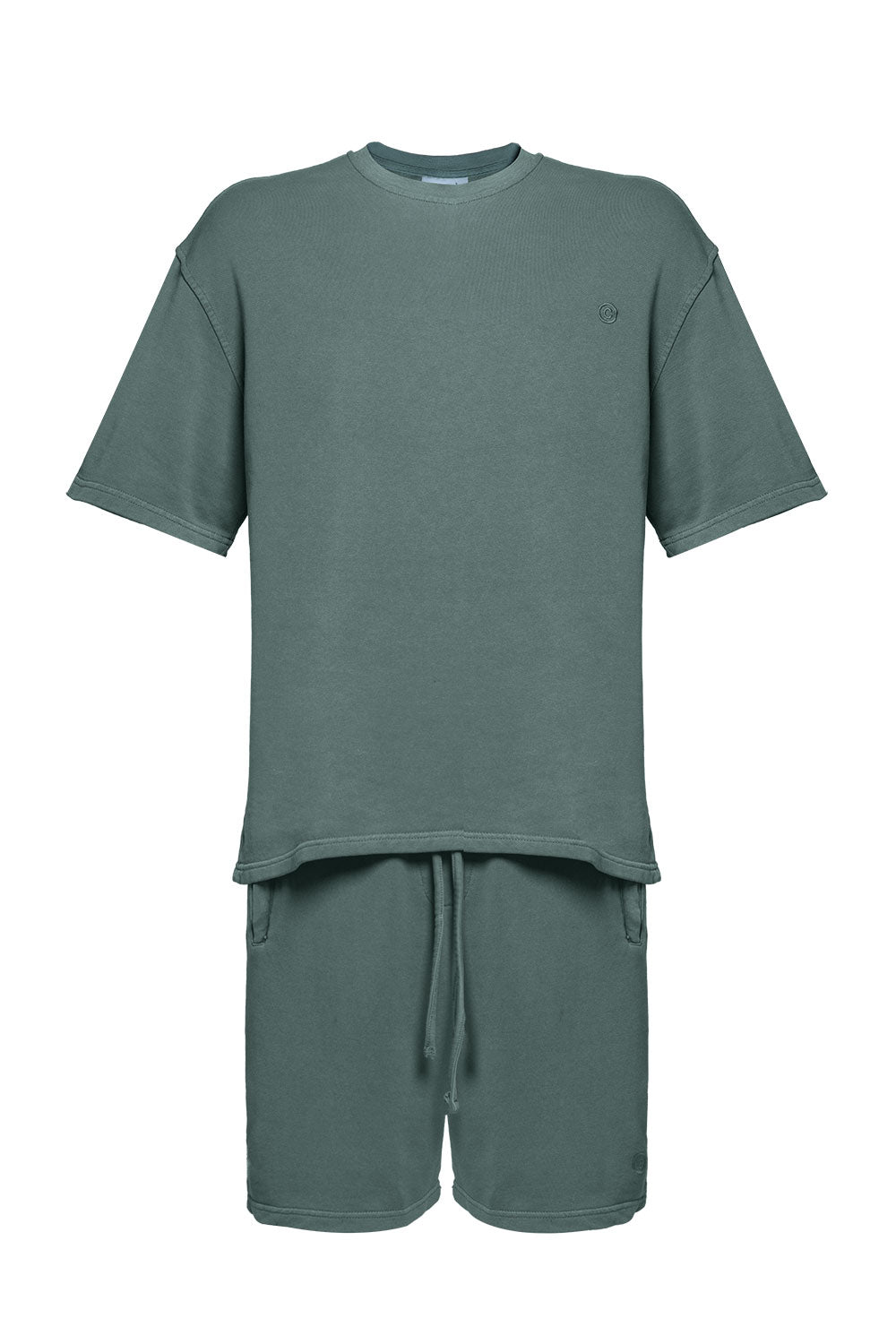 Cotton Casual T-Shirt & Short Set - Grey