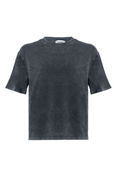 Cotton Washed Vintage Tee Loose T-Shirt - Black