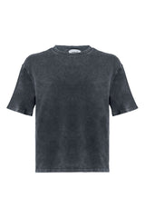 Cotton Washed Vintage Tee Loose T-Shirt - Black
