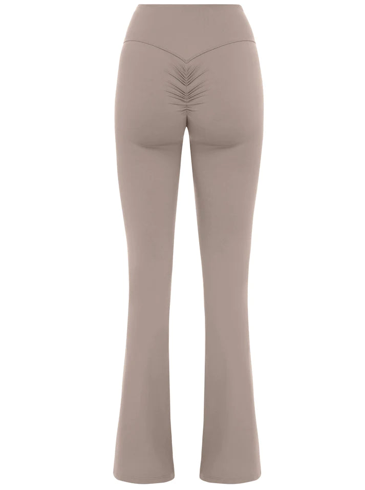 Lia Scrunched Flare Leggings Nude