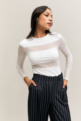 Veil Longsleeve Top White