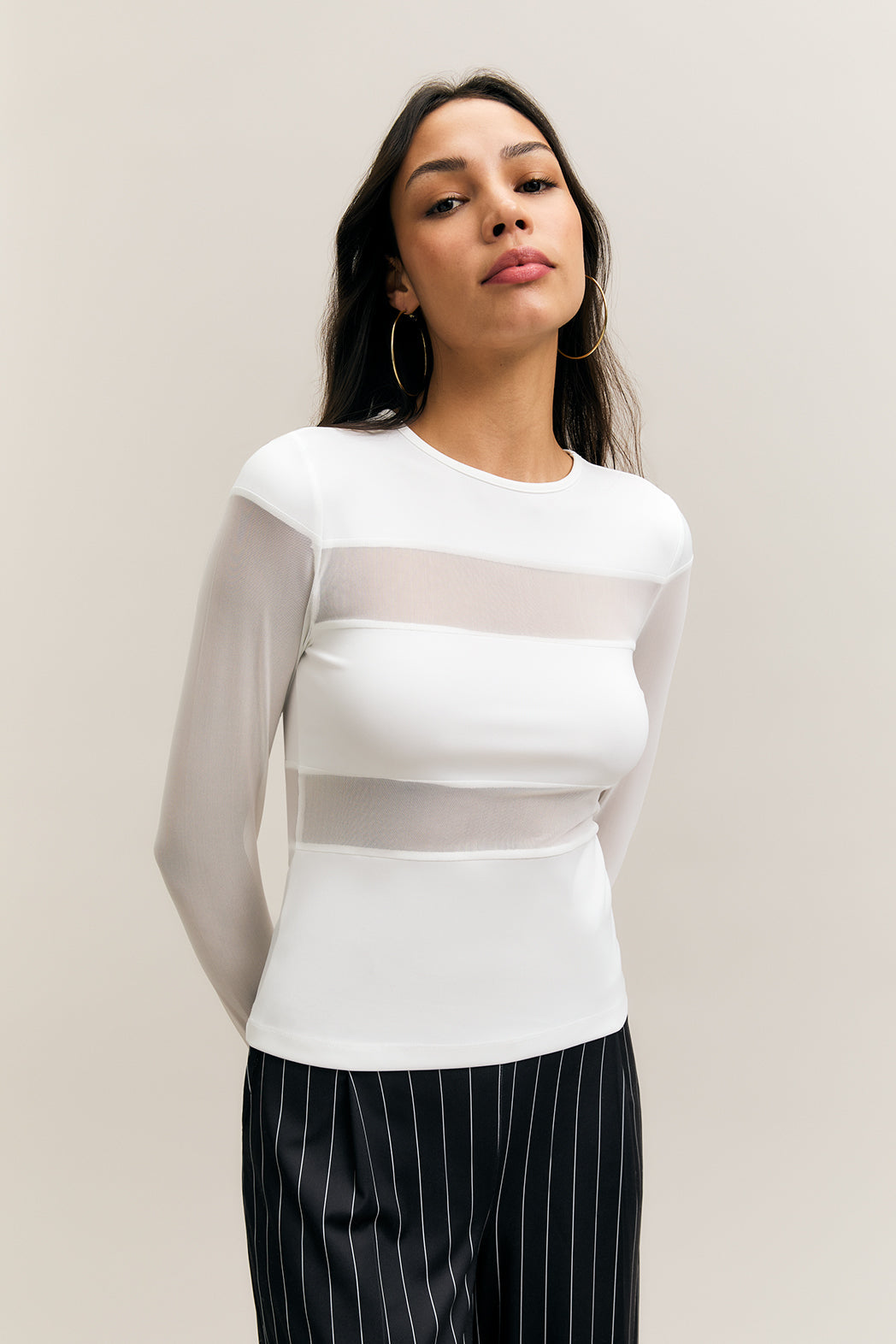 Veil Longsleeve Top White