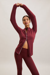 Sculpt Zip Thru Top