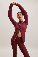 Sculpt Zip Thru Top