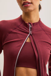 Sculpt Zip Thru Top