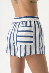 Linen Spirit Shorts Nautical Print