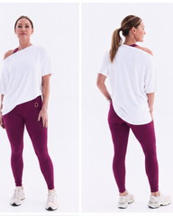 Cream Luxury Waffle Slash Neck Tee