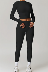 Long Sleeve Sculpt Top, Black