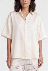 Off-White Silk Shirt Earth Sketch