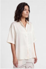 Off-White Silk Shirt Earth Sketch