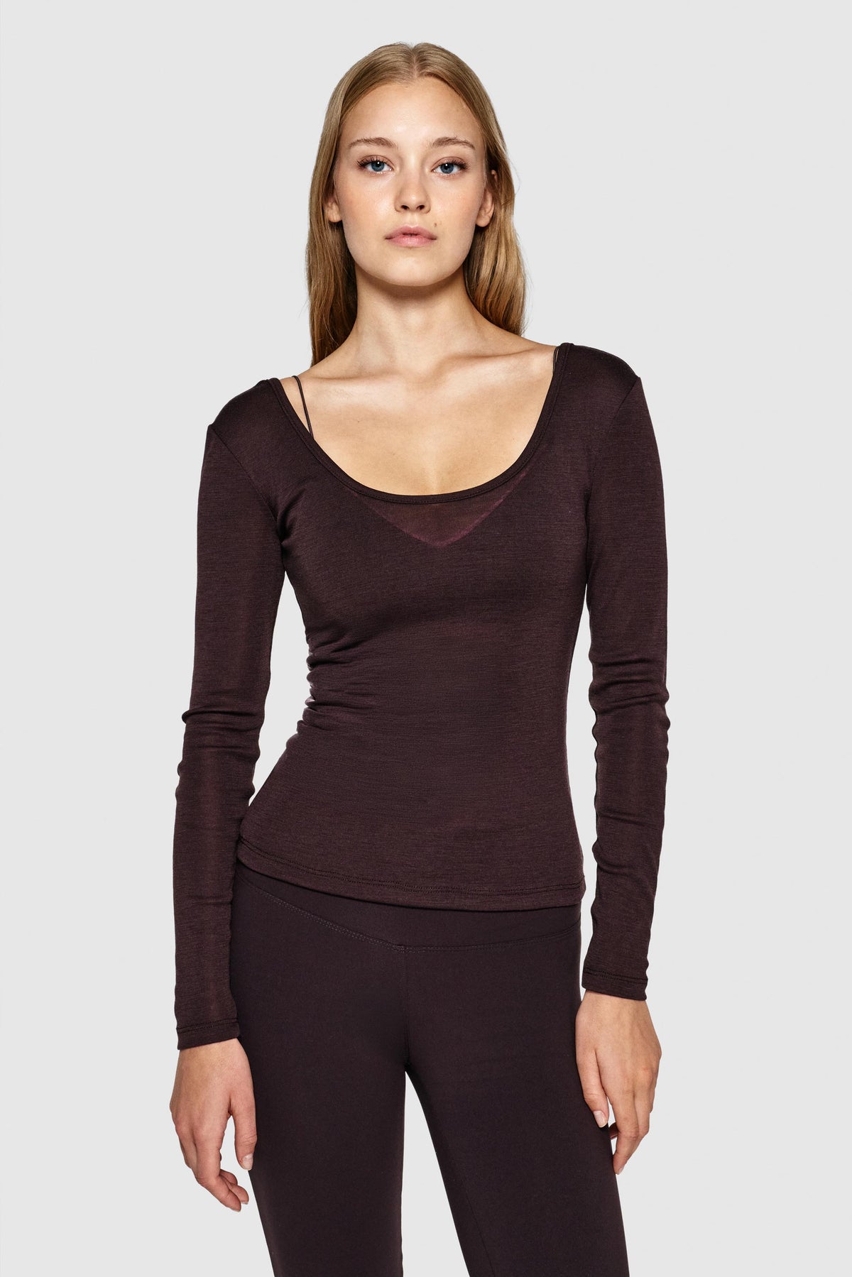 MERINO BALLET TOP - GANACHE