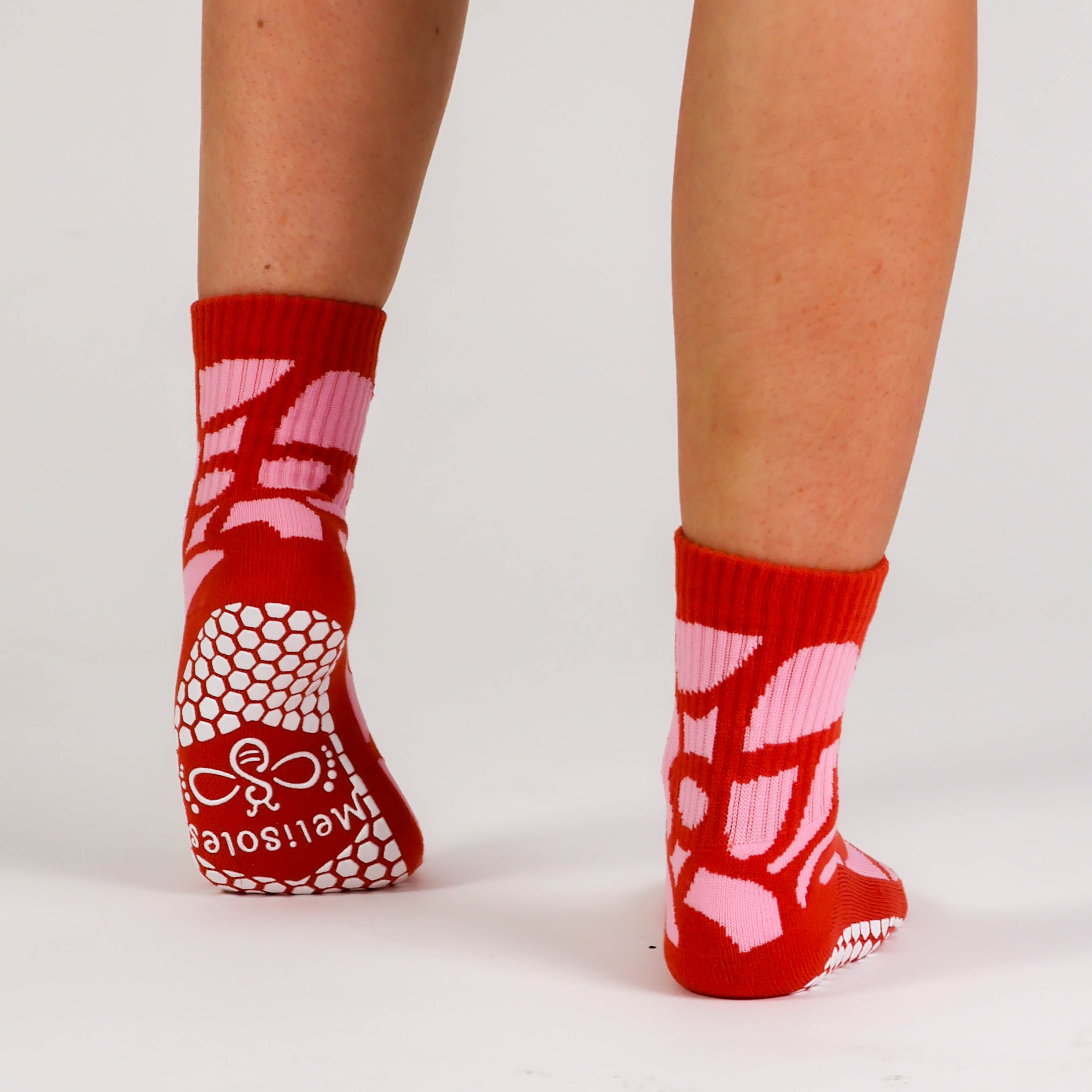 Melisoles Pink Giraffe Pilates Grip Socks