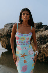 New York Strapped Dress in Blue