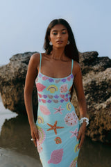 New York Strapped Dress Blue