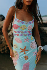 New York Strapped Dress Blue