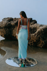 New York Strapped Dress Blue