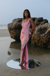 New York Bold Strapped Maxi Dress Multi Colour