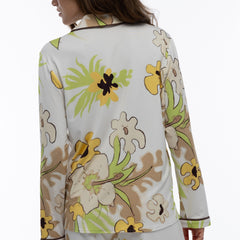 Bamboo Long Pyjama Set in White Flower